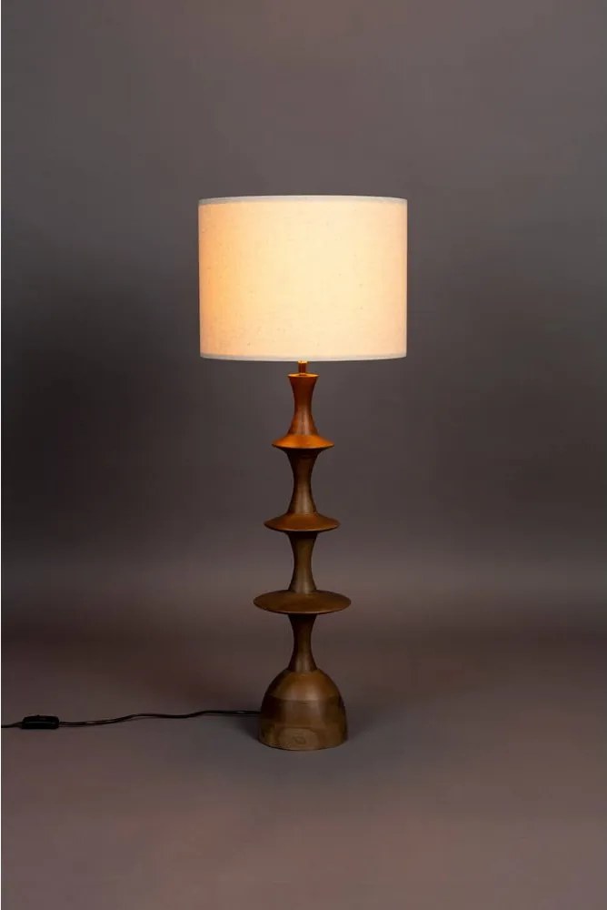 Кафяво-кремава настолна лампа с текстилен абажур (височина 90 cm) Cath – Dutchbone