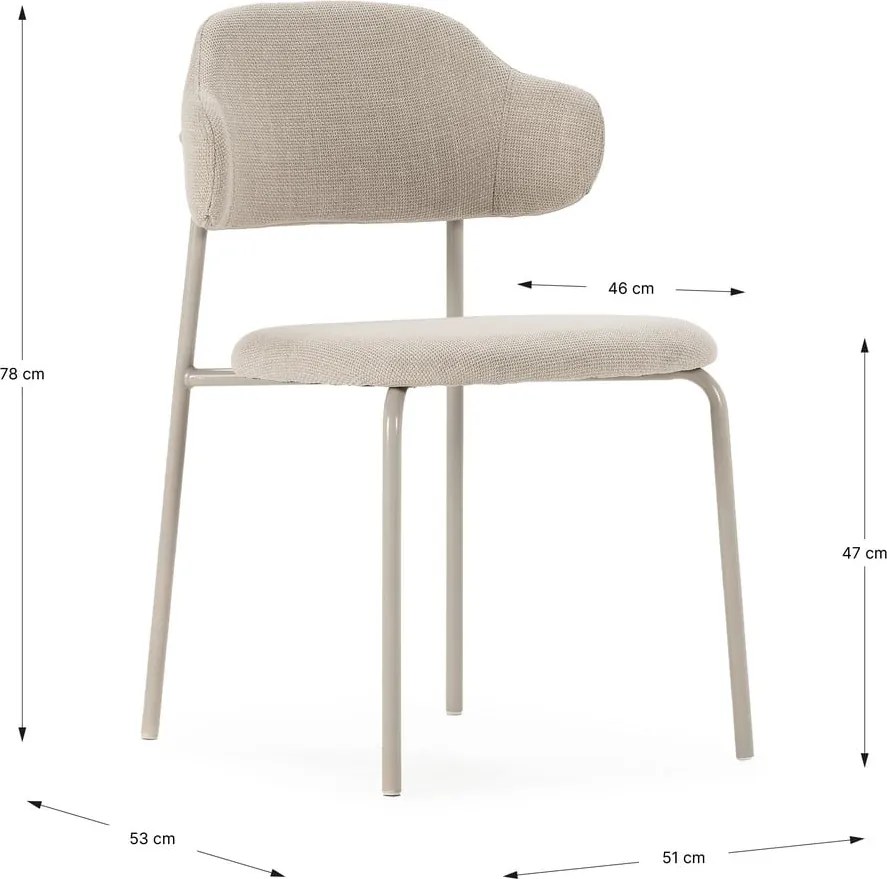 Кремави трапезни столове в комплект от 4 бр. Adriel – Marckeric