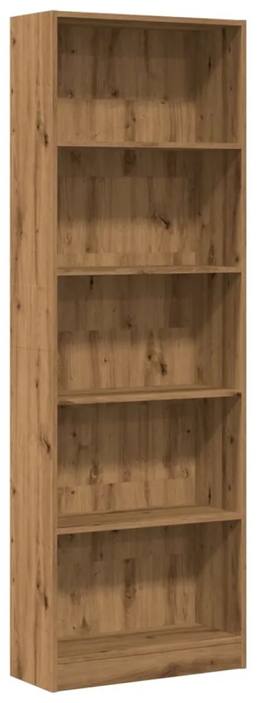 857829 vidaXL Библиотека, дъб артизан, 60x24x176 см, инженерно дърво