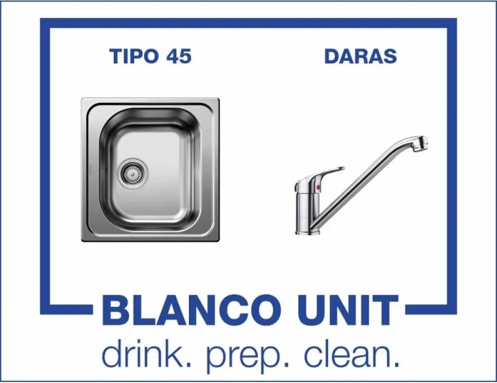 Bundle Blanco Tipo 45 мат+Blanco Daras Хром Промо пакет мивка със смесител