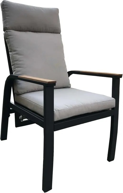 Сив метален градински комплект за хранене за 6 души Annecy – Rojaplast