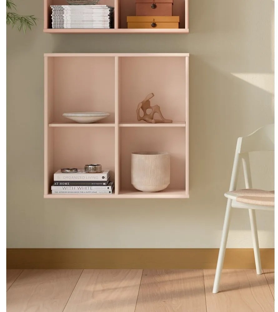 Светлорозова висяща библиотека 70x70x27 cm Mistral – Hammel Furniture
