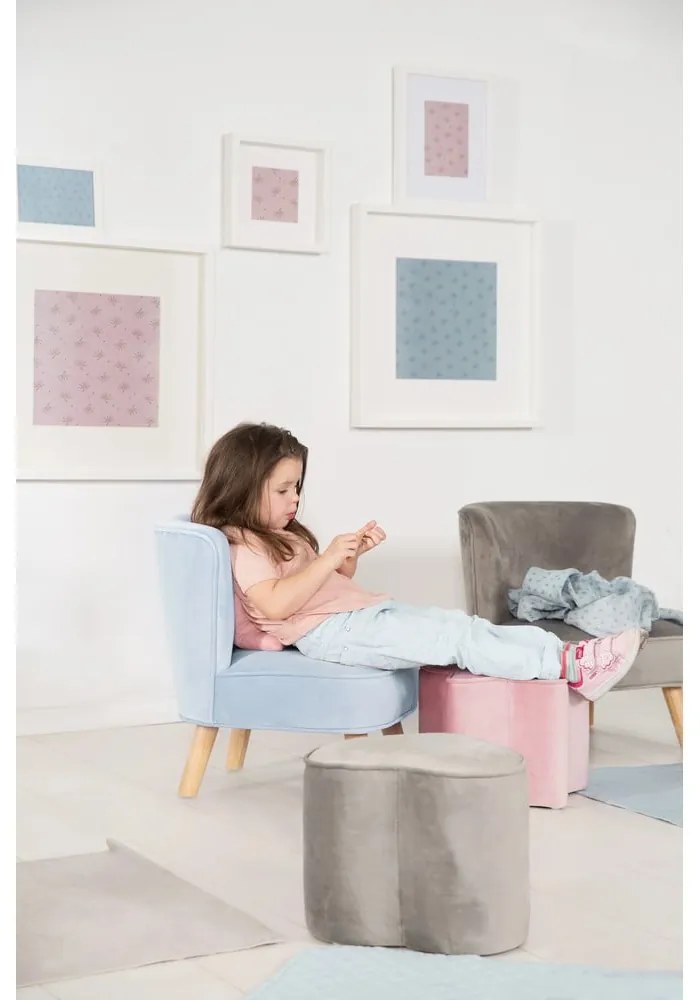 Светлосиньо кадифе бебешки стол Lil Sofa - Roba