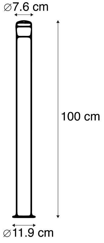 Модерна външна лампа черна 100 см IP44 с LED - Roxy