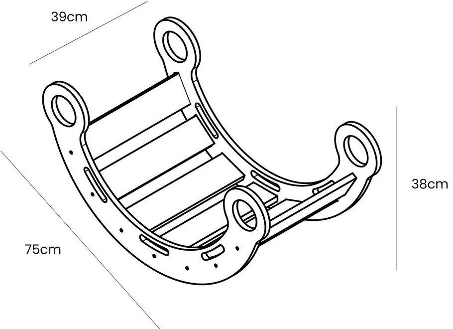 Бяла люлка от масивен бор 39x75x38 cm Montessori – Meowbaby