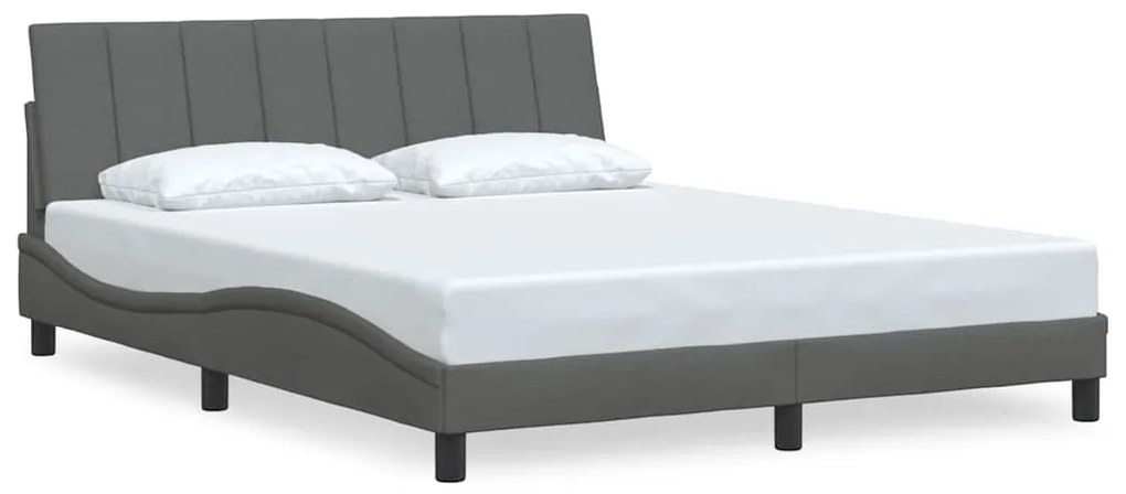 3310399 vidaXL Рамка за легло без матрак Hanko, тъмносива, 160x200 см, плат