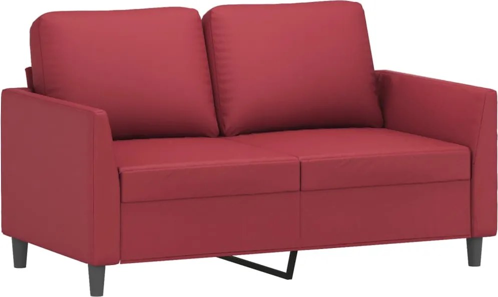 359331 vidaXL 2-местен диван, виненочервен, 120 см, изкуствена кожа