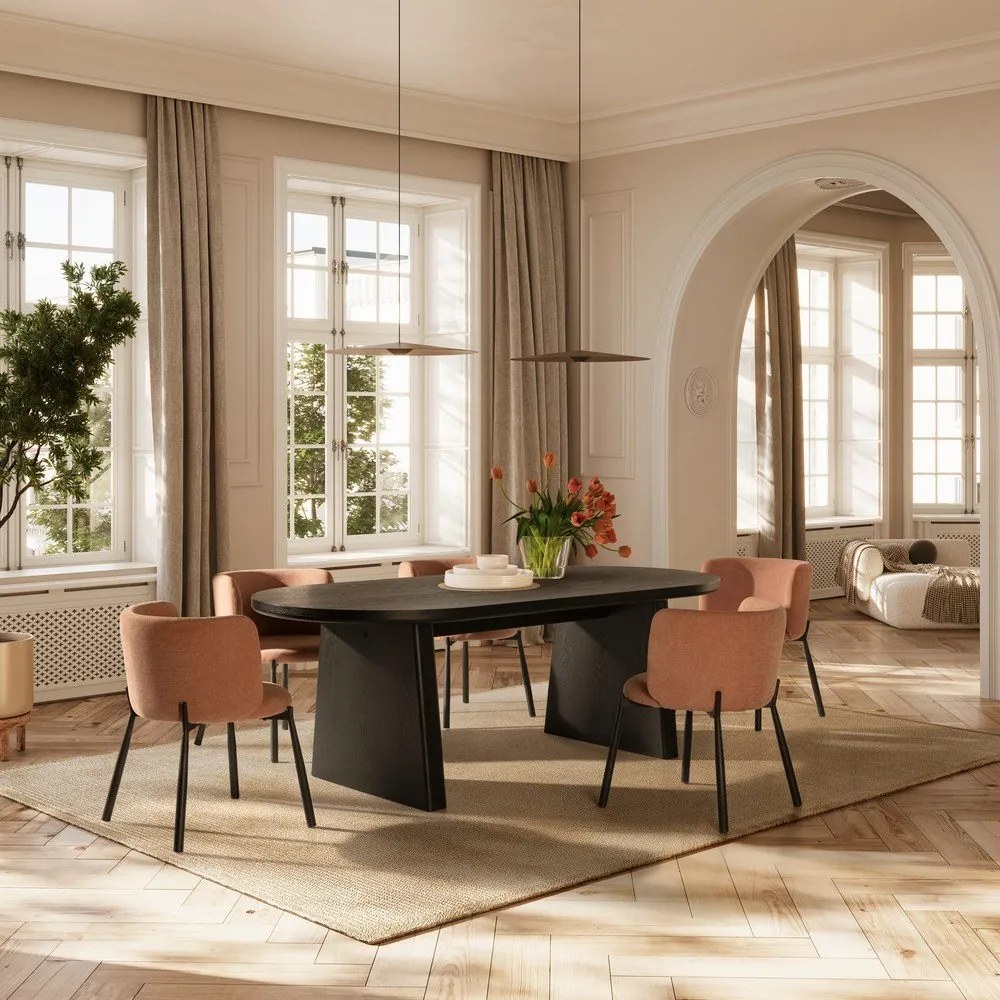 Прасковени тапицирани трапезни столове в комплект 2 бр. Ginny – MOME