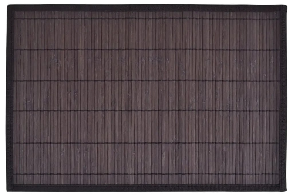 242110 vidaXL 242110 6 Bamboo Placemats 30 x 45 cm Dark Brown