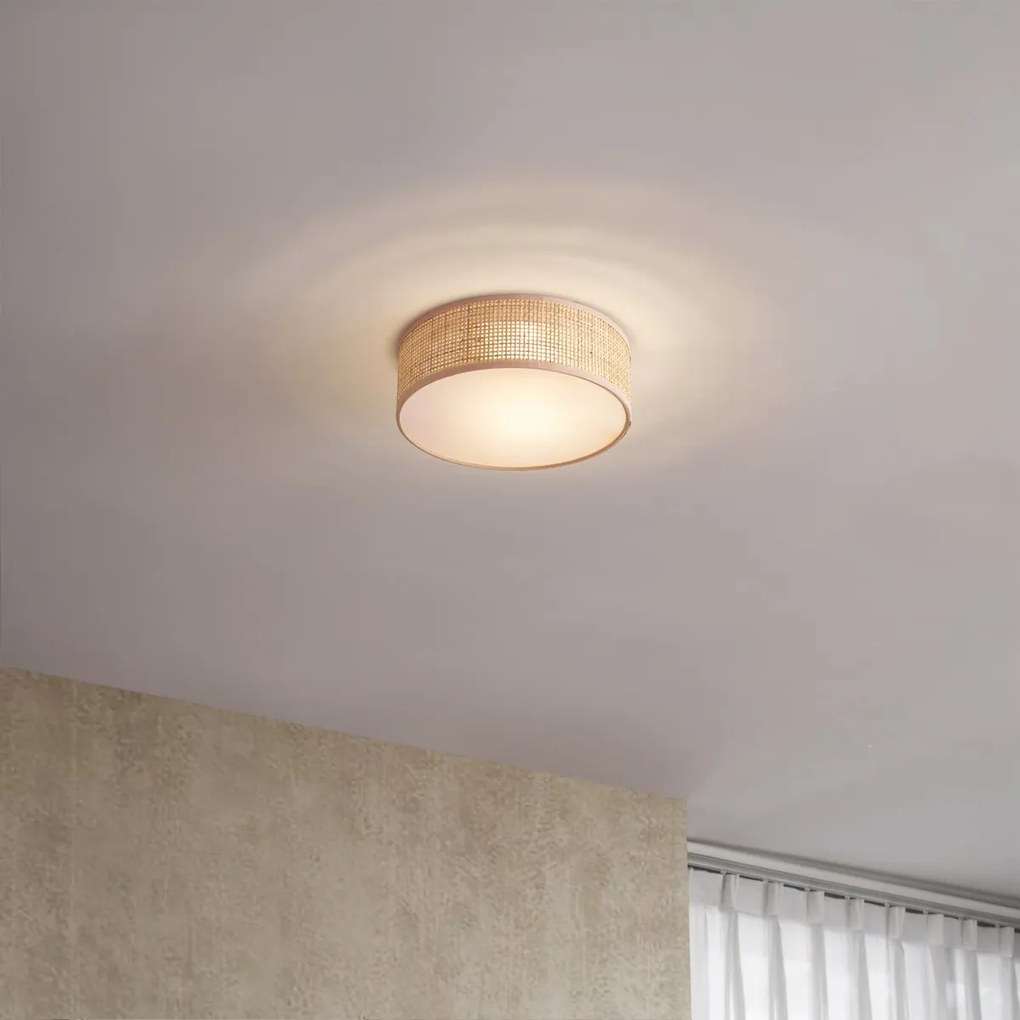 Ориенталски ратан таванна лампа 30см - Trammy