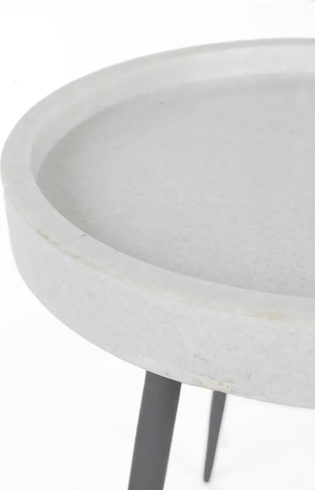 Кръгла странична масичка с мраморна плоча ø 33 cm Karrara – White Label