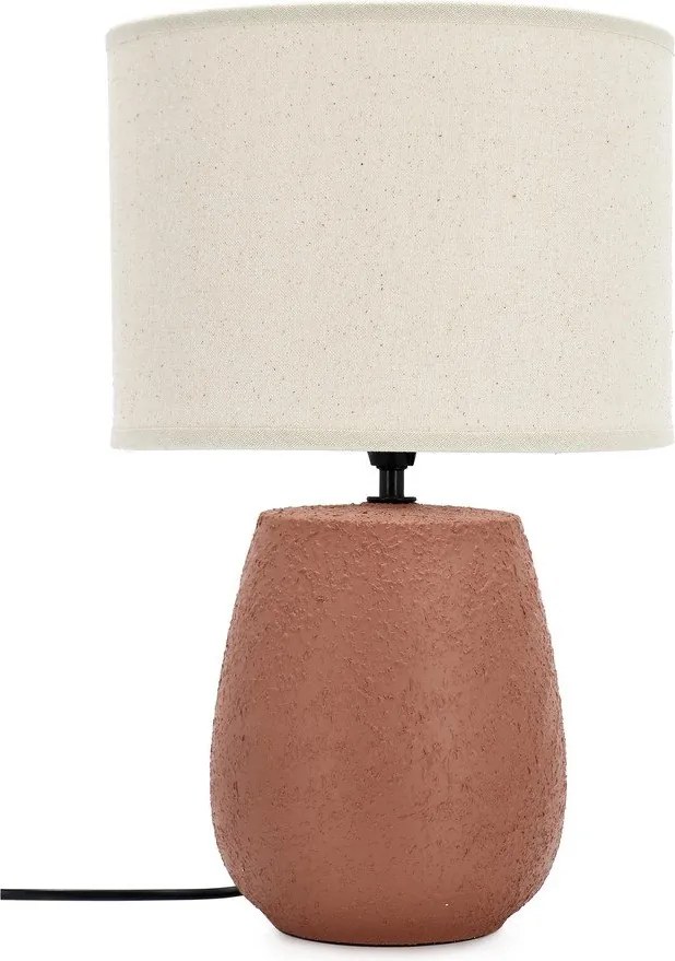 Теракотена керамична настолна лампа с текстилен абажур (височина 41,5 cm) Irvin – Yes Everyday