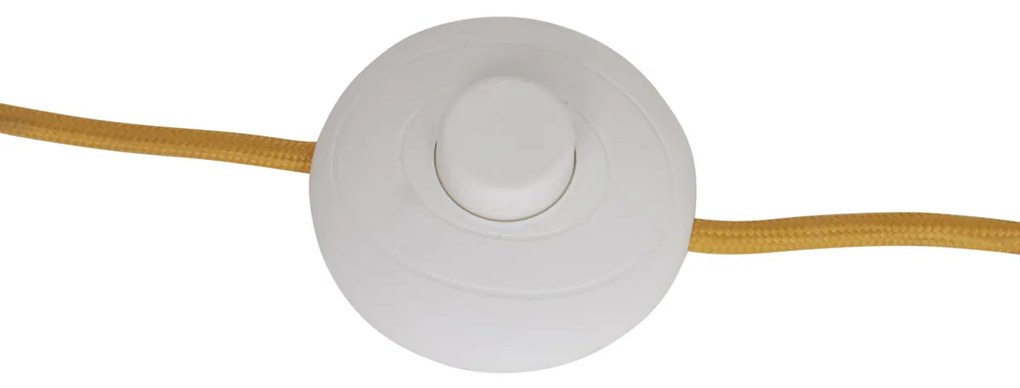 Ретро подова лампа горчично жълта с матирано стъкло - Феде