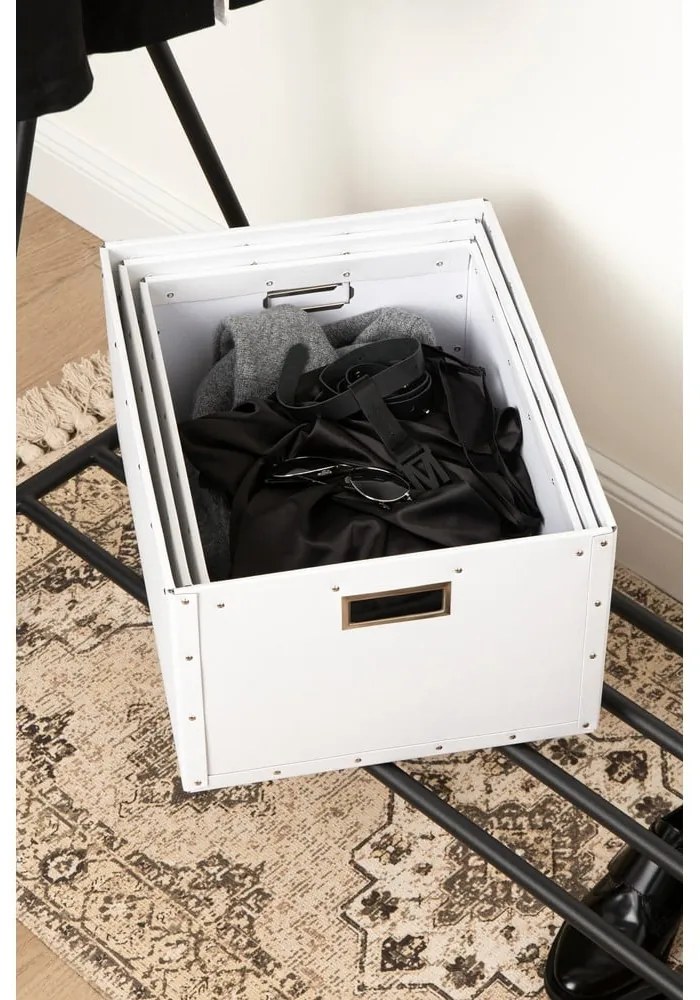 Бели картонени кутии за съхранение в комплект от 3 броя Ture - Bigso Box of Sweden