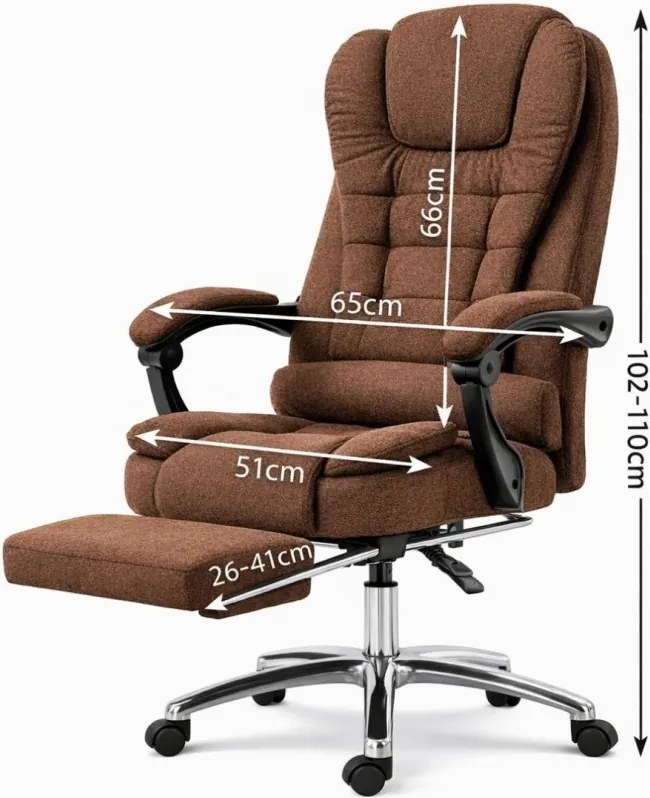 Офис стол BOSS с подложка за крака - кафява тъкан