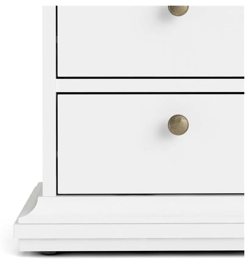 Бяло нощно шкафче с рафтове Paris - Tvilum