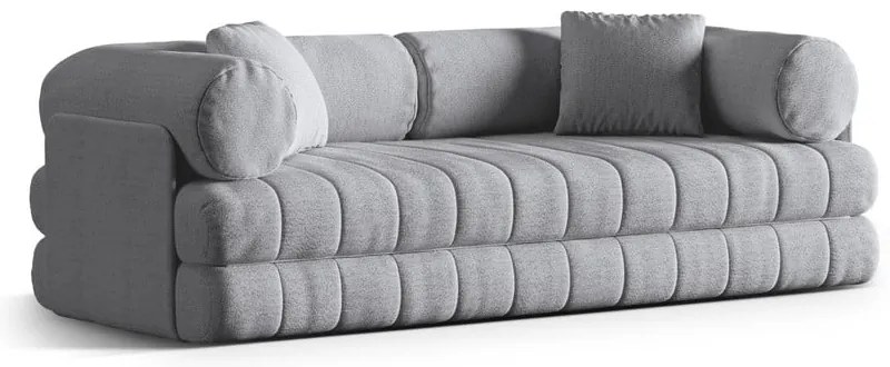 Светлосив сгъваем диван от прежда с примки от букле 206 cm Kemi – Cosmopolitan Design