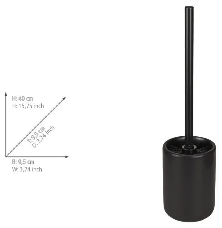 Черна керамична четка за тоалетна Olinda – Allstar