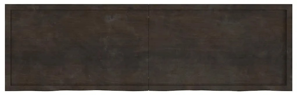 363851 vidaXL Стенен рафт тъмнокафяв 200x60x(2-6) см обработен масивен дъб