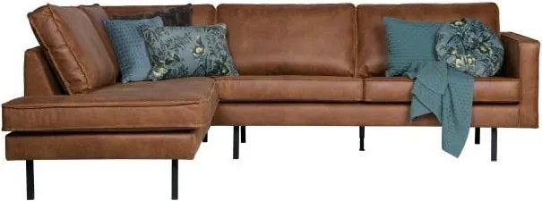 Кафяв ъглов диван от изкуствена кожа (ляв ъгъл/L форма) Rodeo – WOOOD