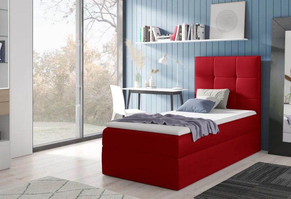 Тапицирано легло Mini 2-Kokkino-100 x 200-Deksia