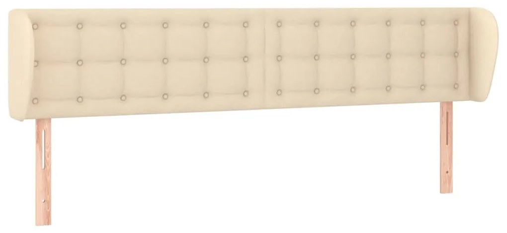 3117589 vidaXL Горна табла за легло с уши, кремава, 163x23x78/88 см, плат