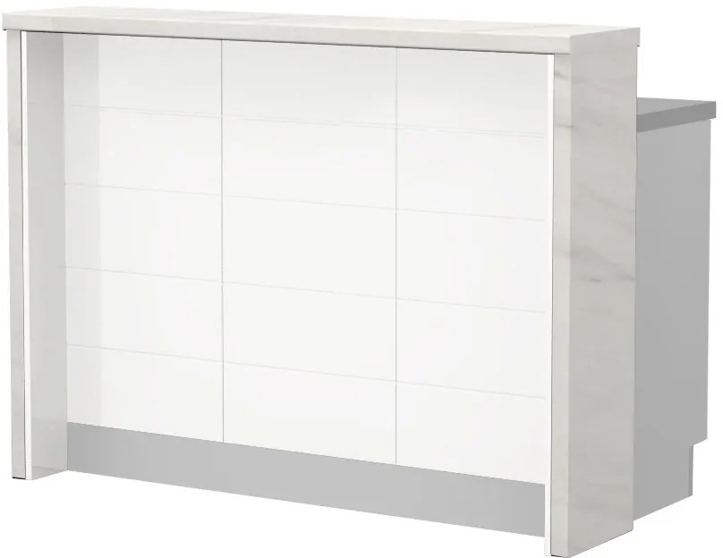 Островна кухненска пейка Hudson-Length: 135 cm.-White-White Marble