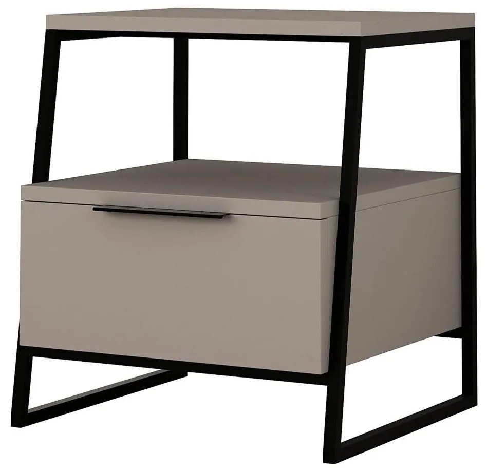 Нощно шкафче ORI черно/таупе