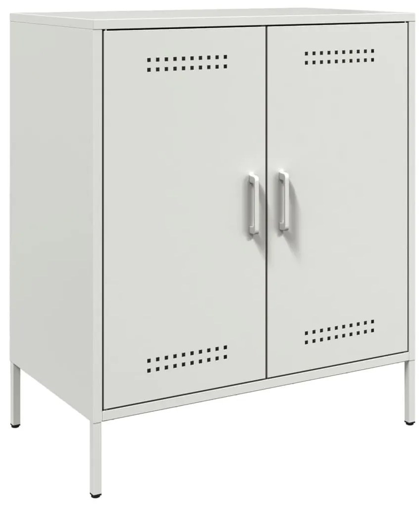 842981 vidaXL Бюфет, бял, 68x39x79 см, стомана