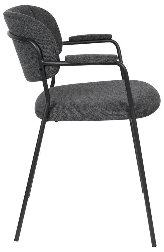 Антрацитни трапезни столове в комплект от 2 Jolien - White Label