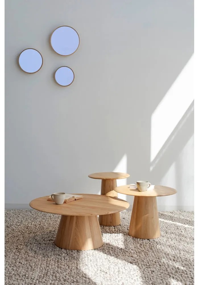 Кръгла странична масичка от масивен дъб ø 55 cm Mushroom – Gazzda