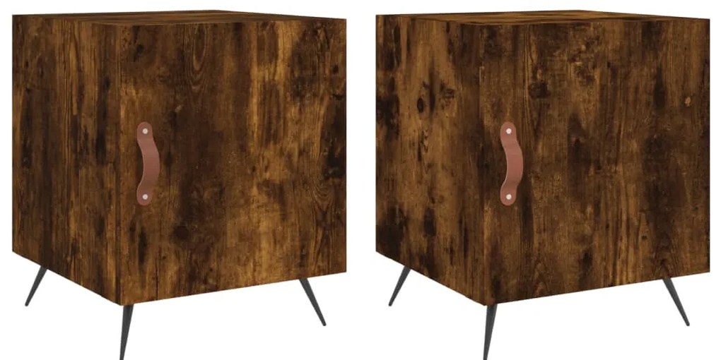 827511 vidaXL Нощни шкафчета 2 бр опушен дъб 40x40x50 см инженерно дърво