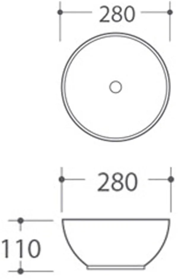 Бяла керамична кръгла мивка ø 28 cm Aster – Sapho