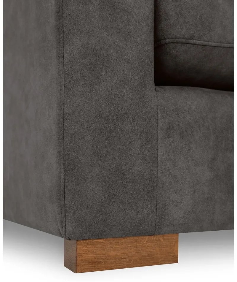 Антрацитен диван от изкуствена кожа 225 cm Hamburg – Scandic