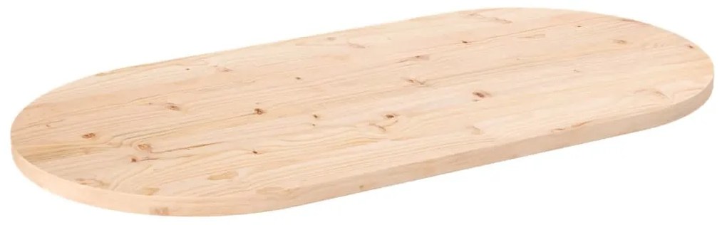 824360 vidaXL Плот за маса, 100x50x2,5 см, бор масив, овален