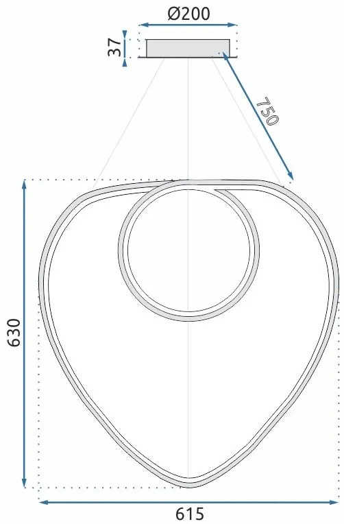 Пендел Ring LED +дистанционно управление APP796-cp Black