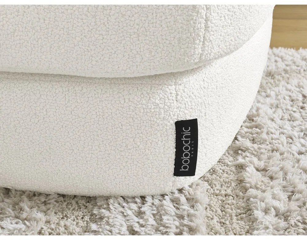 Бяла табуретка от прежда с примки от букле Leonore – Bobochic Paris