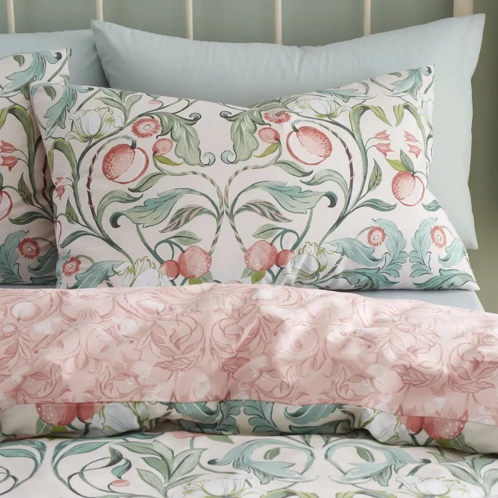 Зелено-розово единично спално бельо 135x200 cm Clarence Floral - Catherine Lansfield
