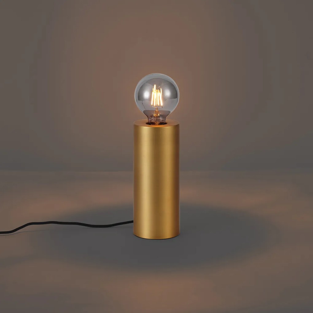 Модерна настолна лампа месинг 24 см - Cylinder