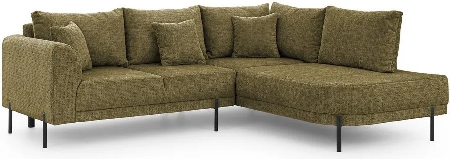 Зелен шенилов ъглов диван (десен ъгъл/L форма) Mauris – Ropez