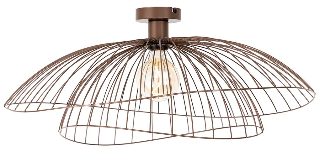 Дизайнерска таванна лампа бронз с двоен абажур 45 см - Pua