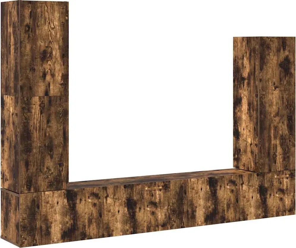 3114635 vidaXL Комплект ТВ шкафове от 4 части, опушен дъб, инженерно дърво