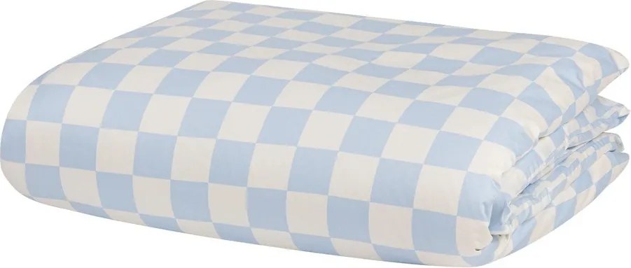 Светлосиня/кремава единична олекотена завивка от памучен сатен 140x200 cm Plu – noo.ma