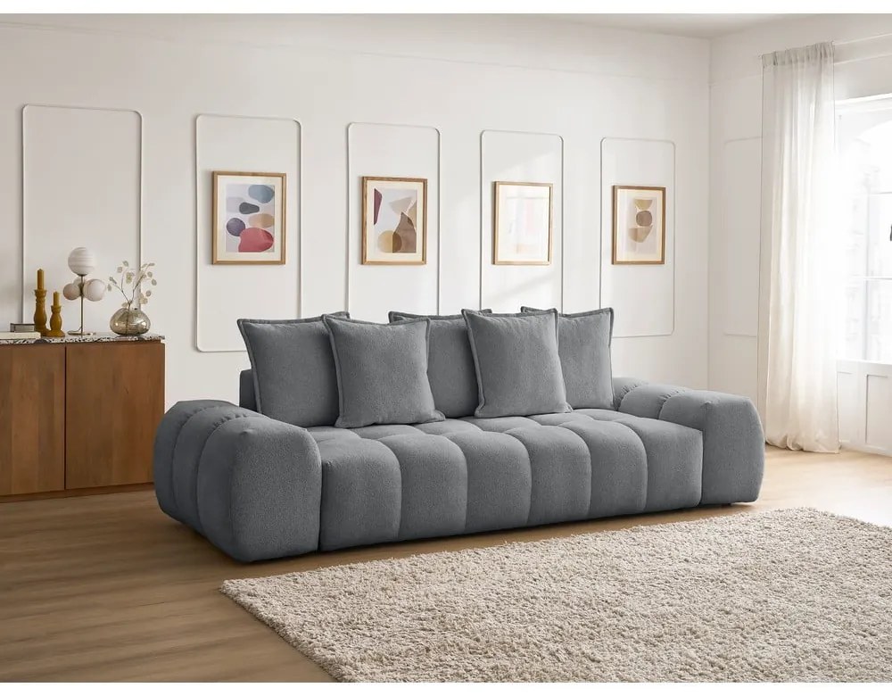 Тъмносив шенилов диван 278 cm Everest – Bobochic Paris