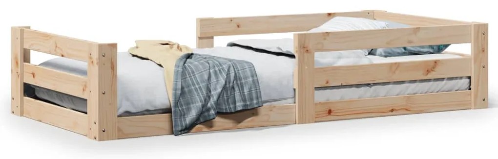 855696 vidaXL Рамка за легло без матрак, 75x190 см, масивна чамова дървесина