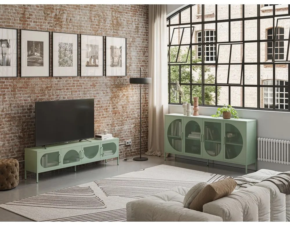 Маса за телевизор в цвят мента 180x50 cm Tayra – Marckeric