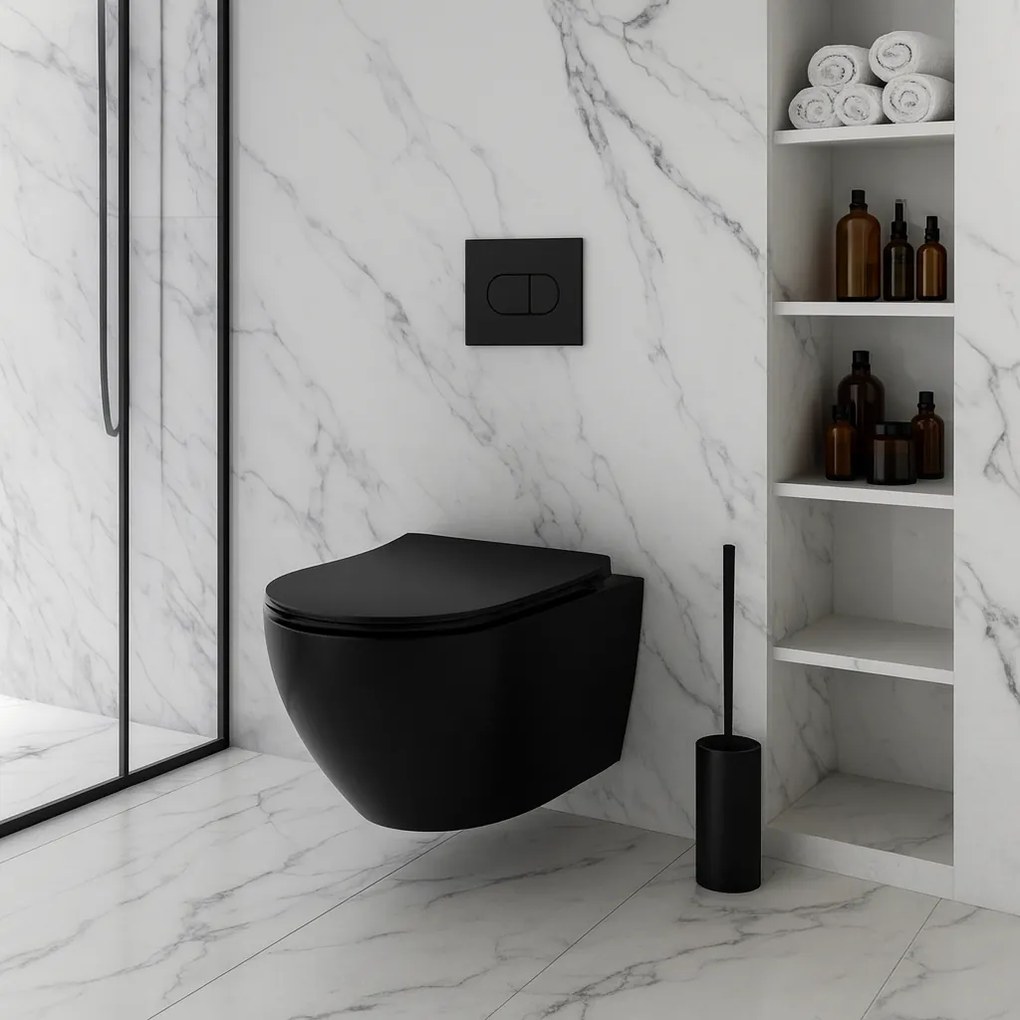 тоалетна чиния Rea Carlo Mini Tornado NF BLACK MATT