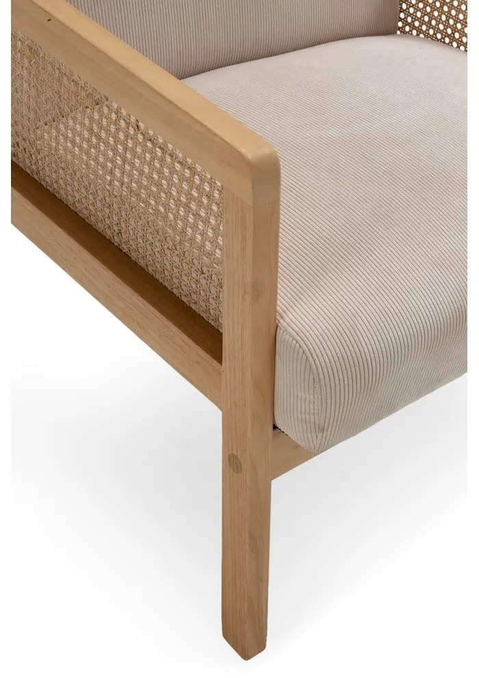 Бежов велурен фотьойл Debra – Marckeric