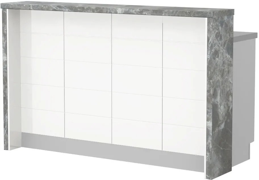 Островна кухненска пейка Hudson-Length: 160 cm.-White-Siena Marble