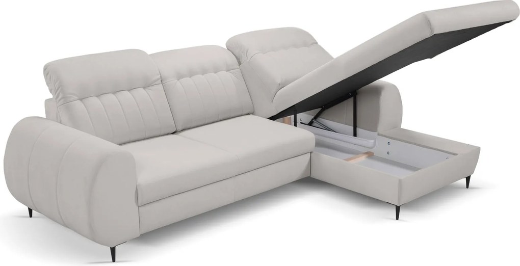 Ъглов диван Blanc-Сив-Дясно